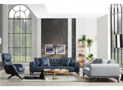 Designer meubel zitgroep 3+3+1 bankstel gestoffeerd meubelbanken