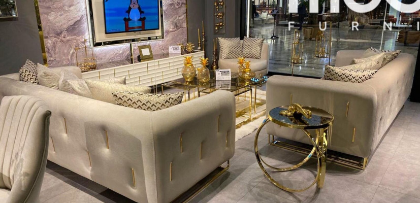 Design Textil 3-zits Wit Elegant Modern Bank Bekleding Bank Nieuw Woonkamer