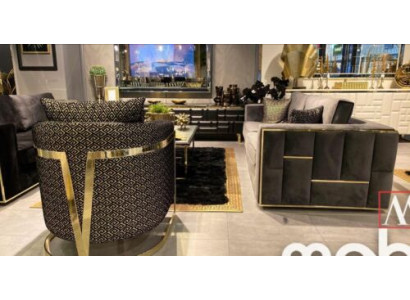 Ontwerp Fauteuil Luxe Klassiek Modern Leunen Textiel 1-zits Meubelen Eenzitter Bank