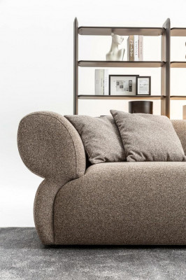Bank Luxe 3-zits Grijs gestoffeerde bank Woonkamerbank Driepersoonsbank 250cm