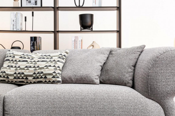 Bank Luxe 3-zits Grijs gestoffeerde bank Woonkamerbank Driepersoonsbank 250cm
