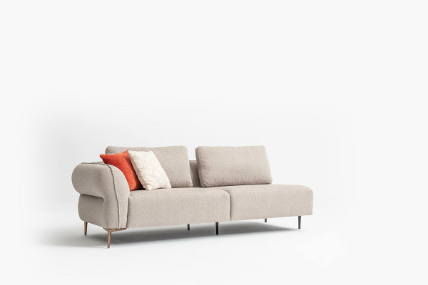 Sofa L-vorm woonlandschap Beige bank 420x170 design meubelen stof