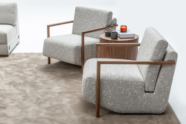 Fauteuil woonkamer meubels design modern gestoffeerd 1-zits relax grijs club.