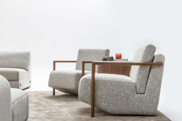 Fauteuil woonkamer meubels design modern gestoffeerd 1-zits relax grijs club.