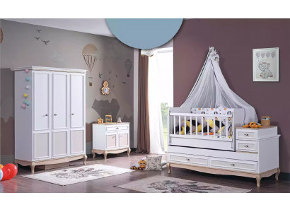 Babybed Kinderkamer Complete Slaapkamer Kledingkast Commode 3-delig.