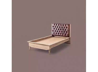 Bed Loft Hout Chesterfield 100x200cm Bedframe Gestoffeerd Hoofdbord