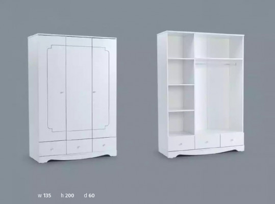 Babykamer kinderkamer bed wit slaapkamer babykast commode 3-delig.