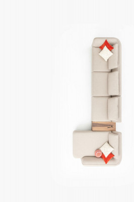 Hoekbank L-vorm Woonkamer Bank Bekleed Bankstel Stoffen Bank