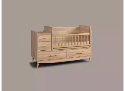 Babybedje zuigeling babybed peuter houten bed bruin met planken