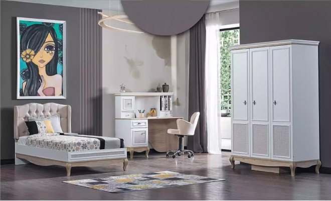 Bettdesign Chesterfield kinderbed houten meubels met zachte bekleding 120x200cm
