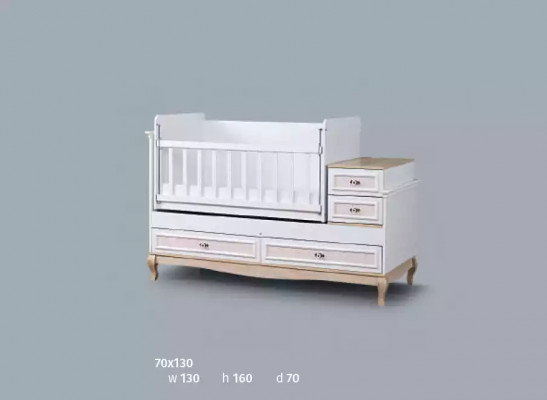 Babybed Kinderbed Bed Set Lade wit in de moderne kinderkamer.