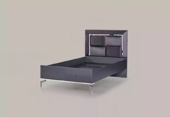 Bed Loft Hout Zwart Ontwerp 120x200cm Bedframe Gestoffeerd