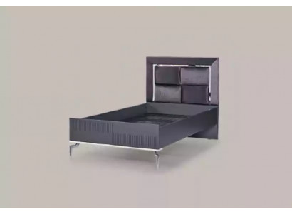 Bed Loft Hout Zwart Ontwerp 120x200cm Bedframe Gestoffeerd