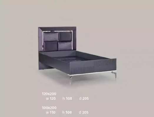 Bed Loft Hout Zwart Ontwerp 120x200cm Bedframe Gestoffeerd