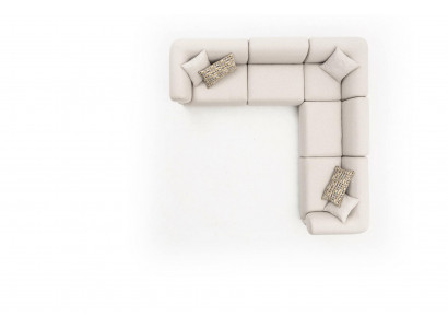 Hoekbank Beige Woonkamer Bank L-Vorm Modern Meubels Textiel