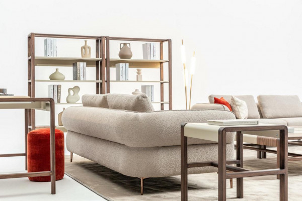 Hoekbank U-vorm Beige Luxe Woonkamer Modern Gestoffeerde Bank Nieuw