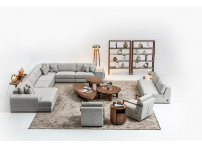Hoekbank U-vorm Woonkamer Meubels Modern Designer Stoffenbank Bank Textiel