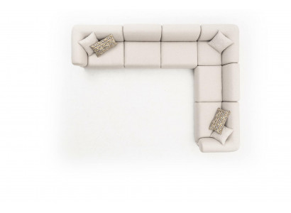 Hoekbank L-vorm Beige hoekbank Meubels textiel Stijl 405x315 Bank Sofa