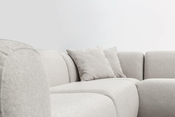 Gezellige hoekbank L-vorm Beige gestoffeerde bank woonlandschap bankstel Nieuw