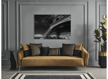 Modern Chesterfield Bank 4-zits Banken Stof Polyester Geel Nieuw