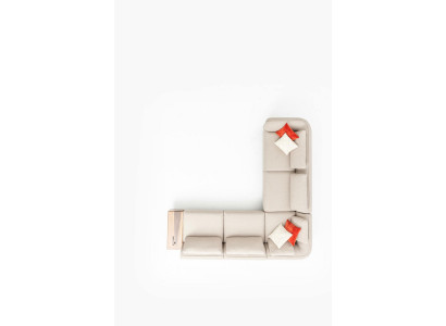 Hoekbank L-vorm Beige Woonkamer Ontwerp Bank Meubels Gestoffeerde Bank 317 x 312