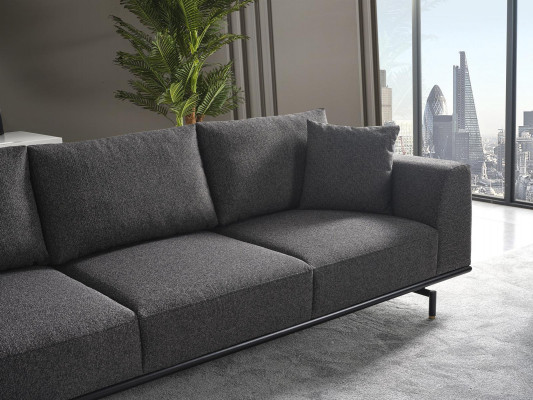 Vierzitsbank 4-zitsbanken Modern Grijs Design Stof Polyester Nieuw
