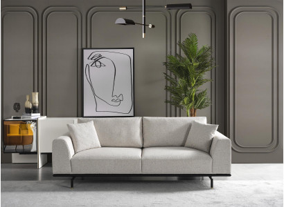 Driepersoons bank 3-zits banken Modern Wit Design Stof Polyester Nieuw