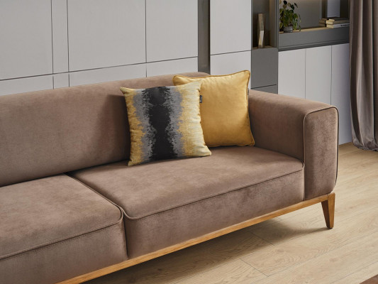 Vierzitsbank 4-zitsbanken Stof Bruin Woonkamer Luxe Modern