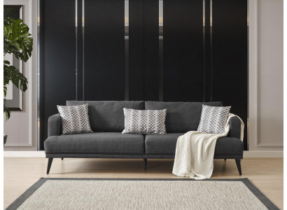Vierzitsbank 4-zitsbanken Stof Grijs Modern Zitkamer Nieuw