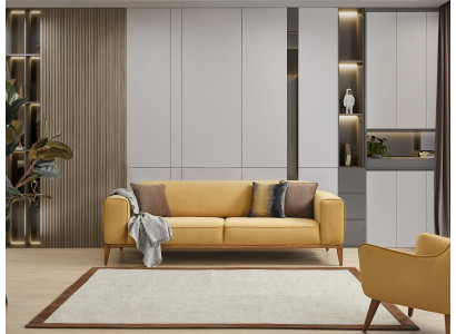 Driepersoons bankstel 3-zits bankstellen Stof Geel Woonkamer Luxe Modern Zitplaats