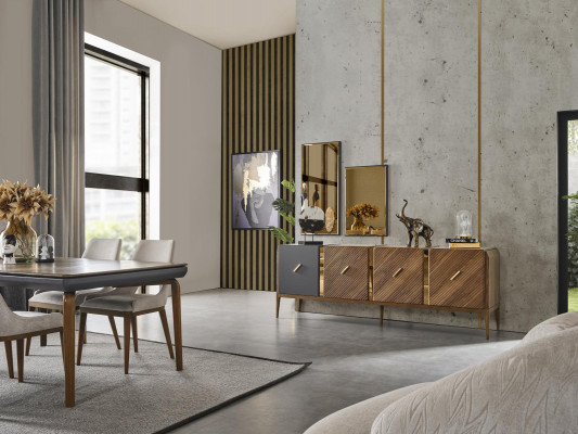 Sideboard Kommode Luxus Schränke Kommoden Wohnzimmer Holz Braun Möbel  Dressoir luxe kasten ladenkasten woonkamer hout bruin meubels