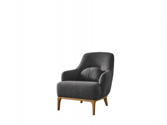 Fauteuil Ohrensessel Modern Stof Woonkamer Polyester Grijs Design Zitplaats