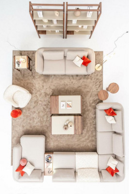 Sofaset 2+1 zits U-vormige bankstel woonkamerset luxe bankstellen.