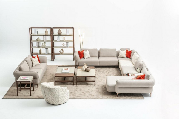 Sofaset 2+1 zits U-vormige bankstel woonkamerset luxe bankstellen.