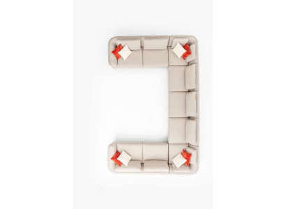 Bank U- Vorm Woonkamer Hoekbank Beige Gestoffeerde Bank Modern Design