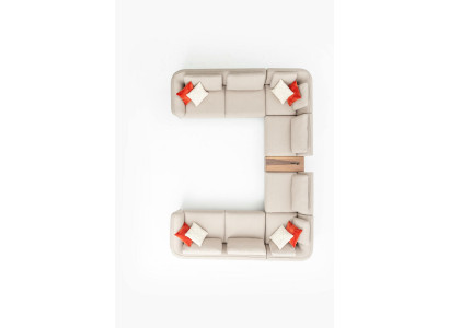 Bank Beige Woonkamer Gestoffeerde Bank Modern Ontwerp Hoekbank U-Vorm Nieuw