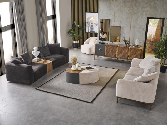 Vierzitsbank 4-zitsbanken Modern Design Stof Polyester Zwart