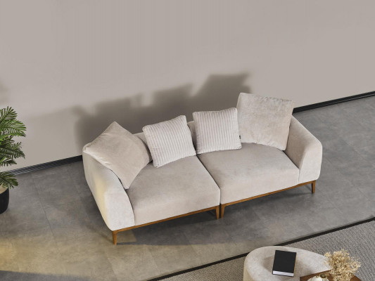 Moderne bankstel 3-zits fauteuil driezits wit modern stof polyester