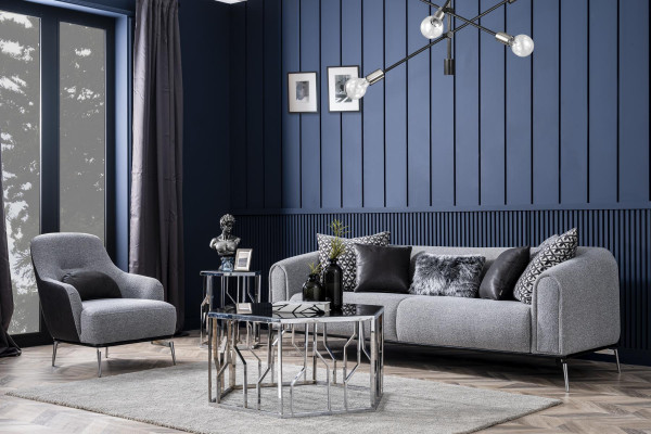 Sofaset Compleet bankstel Bankstel Bank 431 zit stof 3-delig Zwart