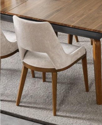Set eetkamer eethoek eetkamertafel luxe stoelen eethoek 6-delig bruin
