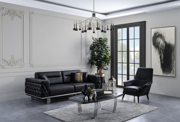 Chesterfield bankstel bankstel 431 zits kunstleer bankstellen zwart  Chesterfield bankstel bankstel 431 zits kunstleren banken zwart