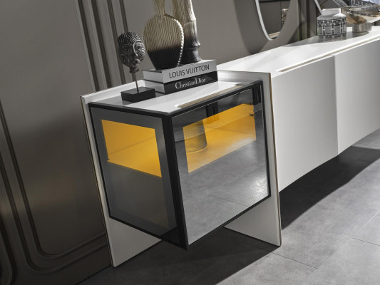 Groep dressoir spiegel ladekast hout modern eetkamer wit ontwerp nieuw