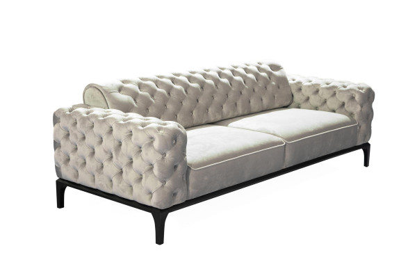 Chesterfield bankstel Bankstel 3+1 zits Stof Grijs Luxe Bankstellen Wit Chesterfield bankstel Bankstel 3+1 zits Stof Grijs Luxe Bankstellen Wit