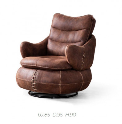 Fauteuil Zitklassiek design Woonkamer gestoffeerde éénzitter Lederen stijl Meubels Luxe