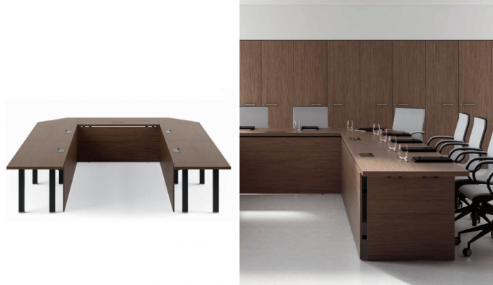 Conferentietafel Stoel Groep Kantoormeubelen Italië Bureau Tafel Vergadertafel 7-delig.