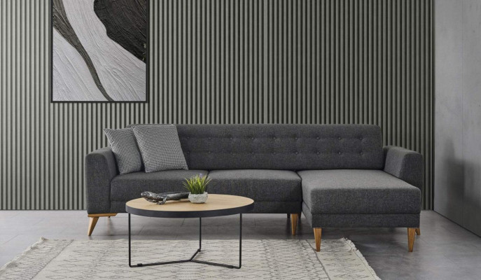 Luxe hoekbank L-vormige moderne grijze bank designer meubels woonkamer
