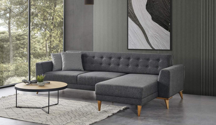 Luxe hoekbank L-vormige moderne grijze bank designer meubels woonkamer