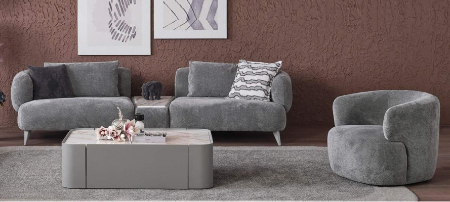 Luxe woonkamerset 2-delig. Driezitsbank Fauteuil 3+1 bankstelbanketten