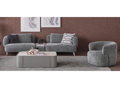 Luxe woonkamerset 2-delig. Driezitsbank Fauteuil 3+1 bankstelbanketten