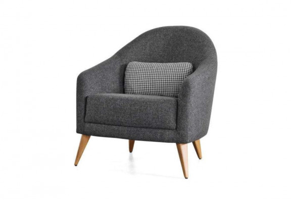 Designer zachte grijze fauteuils luxe woonkamer bekleding textiel lounge club